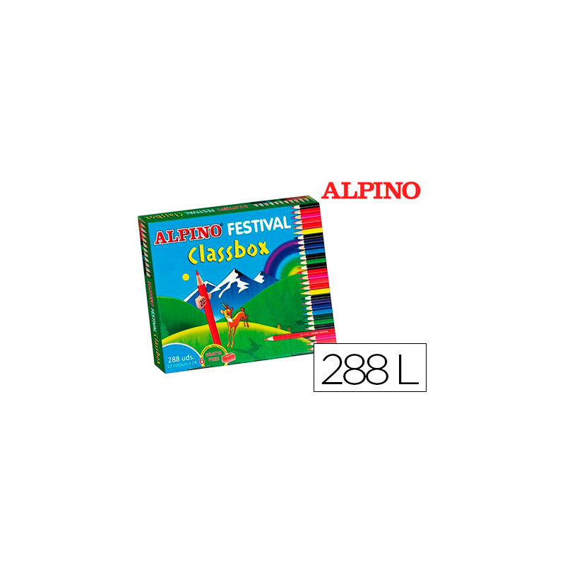 Lapices de colores alpino festival classbox caja de 288 unidades 12 colores surtidos