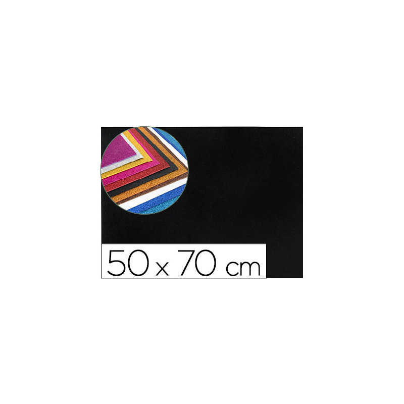 Goma eva con purpurina biodegradable liderpapel 50x70cm 60g/m2 espesor 2 mm negro