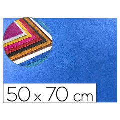 Goma eva con purpurina liderpapel 50x70cm 60g/m2 espesor 2mm azul oscuro
