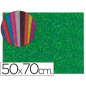 Goma eva con purpurina biodegradable liderpapel 50x70cm 60g/m2 espesor 2 mm verde