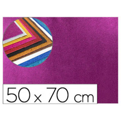 Goma eva con purpurina liderpapel 50x70cm 60g/m2 espesor 2mm violeta
