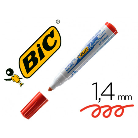 Rotulador bic velleda para pizarra rojo punta redonda 1,4 mm