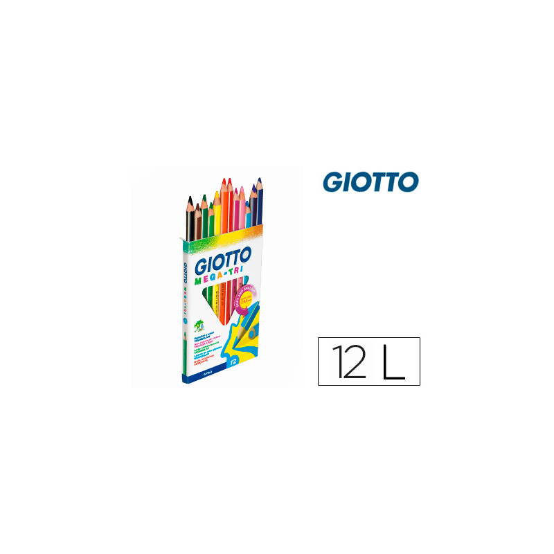 Lapices de colores giotto stilnovo maxi caja de 12 unidades colores surtidos mina 4,3 mm