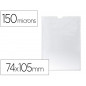 Funda portadocumento q-connect din a7 150 micras pvc transparente con uñero 84x115 mm