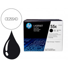 Toner hp laserjet ce255xd negro 12500 pag pack 2
