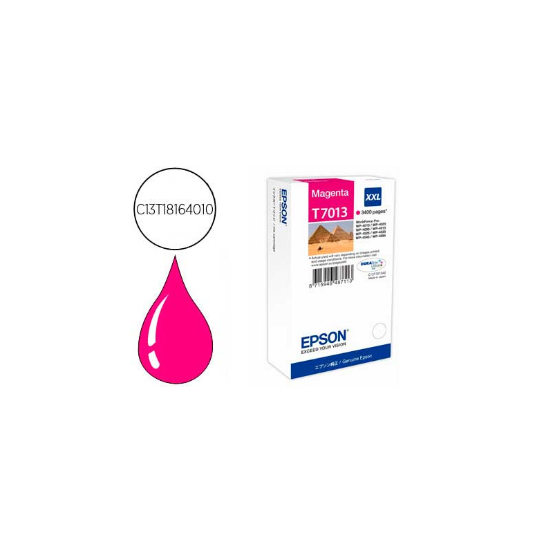 Ink-jet epson stylus t7013 magenta xl wp-4000 4500 capacidad 3400 pag