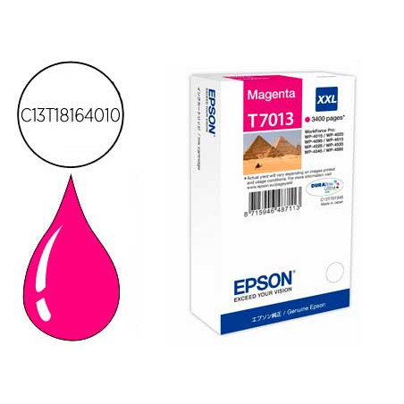 Ink-jet epson stylus t7013 magenta xl wp-4000 4500 capacidad 3400 pag