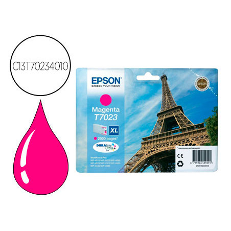 Ink-jet epson stylus t7023 magenta xl wp-4000 4500 capacidad 2400 pag
