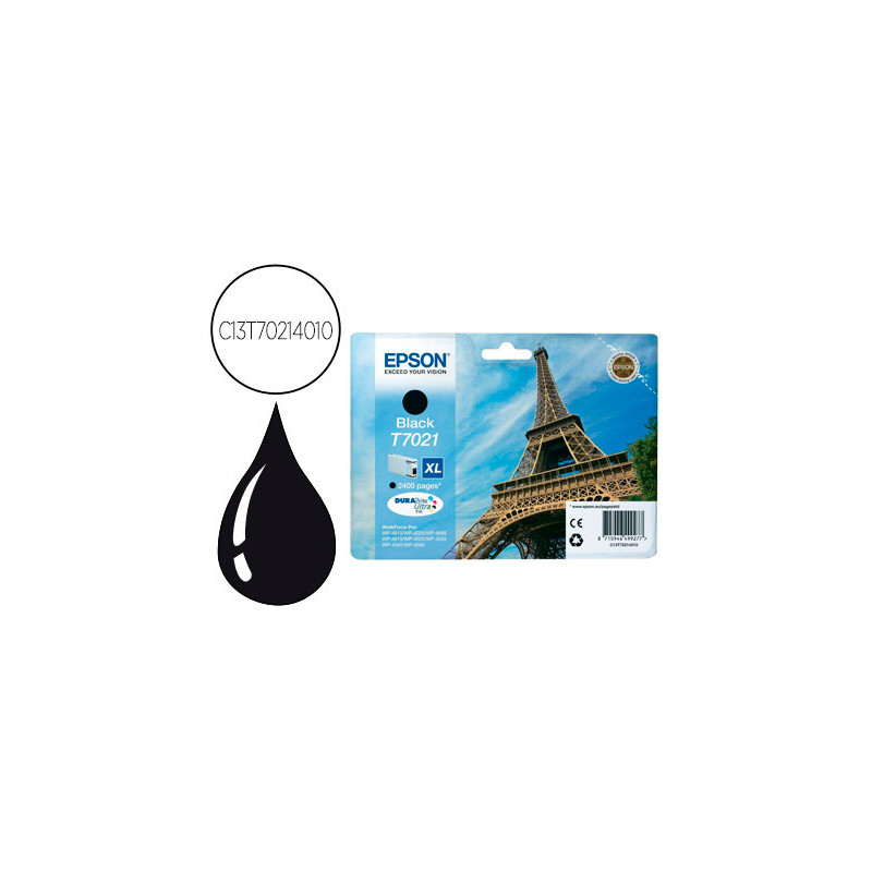 Ink-jet epson stylus t7021 negro xl wp-4000 4500 capacidad 2400 pag