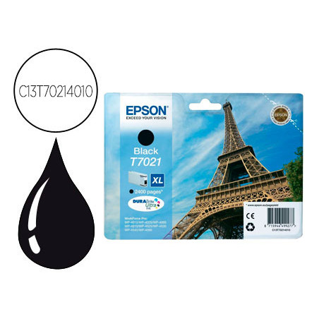 Ink-jet epson stylus t7021 negro xl wp-4000 4500 capacidad 2400 pag