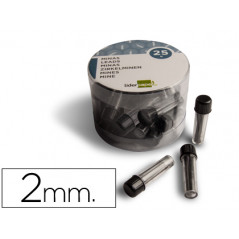 Minas liderpapel grafito para compas 2 mm estuche de 3 minas
