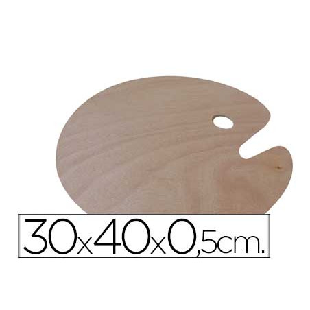 Paleta madera artist ovalada tamaño 30x40x0,05 cm