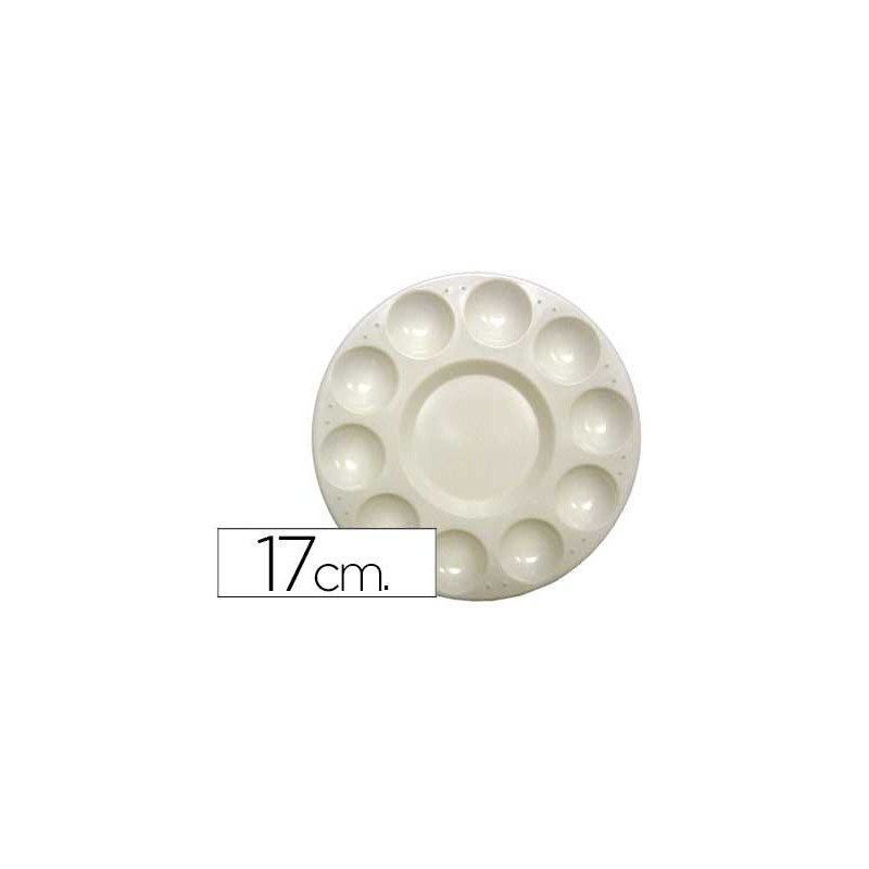Paleta plastico artist circular con 10 huecos 17 cm diametro