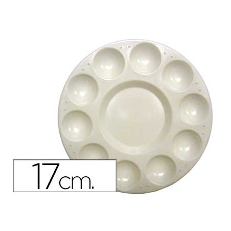 Paleta plastico artist circular con 10 huecos tamaño 17cm