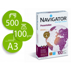 Papel fotocopiadora navigator din a3 100 gramos paquete de 500 hojas