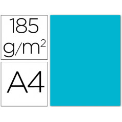 Cartulina guarro din a4 azul turquesa 185 gr paquete 50 hojas