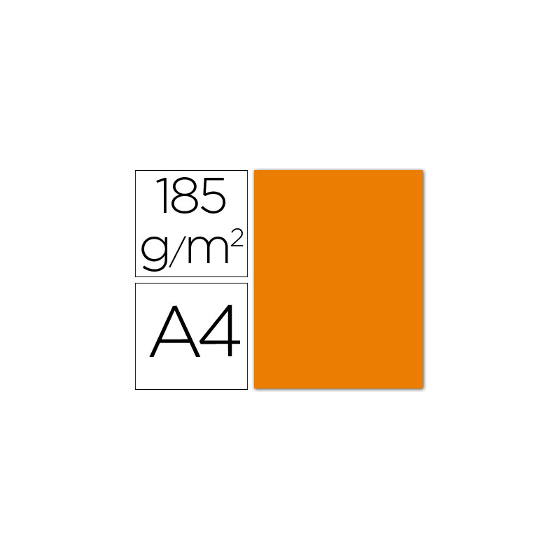 Cartulina guarro din a4 naranja 185 gr paquete 50 hojas Cartulina guarro din a4 naranja 185 gr paquete 50 hojas