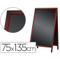Pizarra negra liderpapel caballete doble cara de madera con superficie para rotuladores 75x135 cm