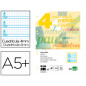 Recambio liderpapel cuarto pautaguia 100 hojas 75 g cuadriculado pautado 4mm con margen 6 taladros