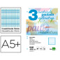 Recambio liderpapel cuarto pautaguia 100 hojas 75 g cuadriculado pautado 3mm con margen 6 taladros