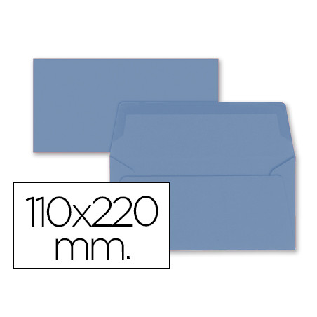 Sobre liderpapel americano azul oscuro 110x220 mm 80 gr pack de 9 unidades