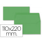 Sobre liderpapel americano verde acebo 110x220 mm 80 gr pack de 9 unidades