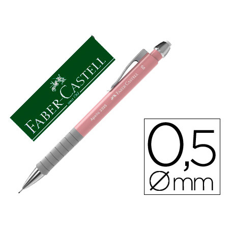 Portaminas faber castell 0,5 mm apollo retractil color rosa claro