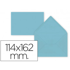 Sobre liderpapel c6 azul celeste 114x162 mm 80gr pack de 15 unidades