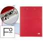Carpeta de 4 anillas 25mm redondas liderpapel folio carton forrado paper coat roja con miniclip