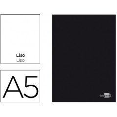 Libreta liderpapel tapa negra a5 80 hojas 60g/m2 liso sin margen