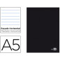 Libreta liderpapel tapa negra a5 80 hojas 60gr horizontal con doble margen