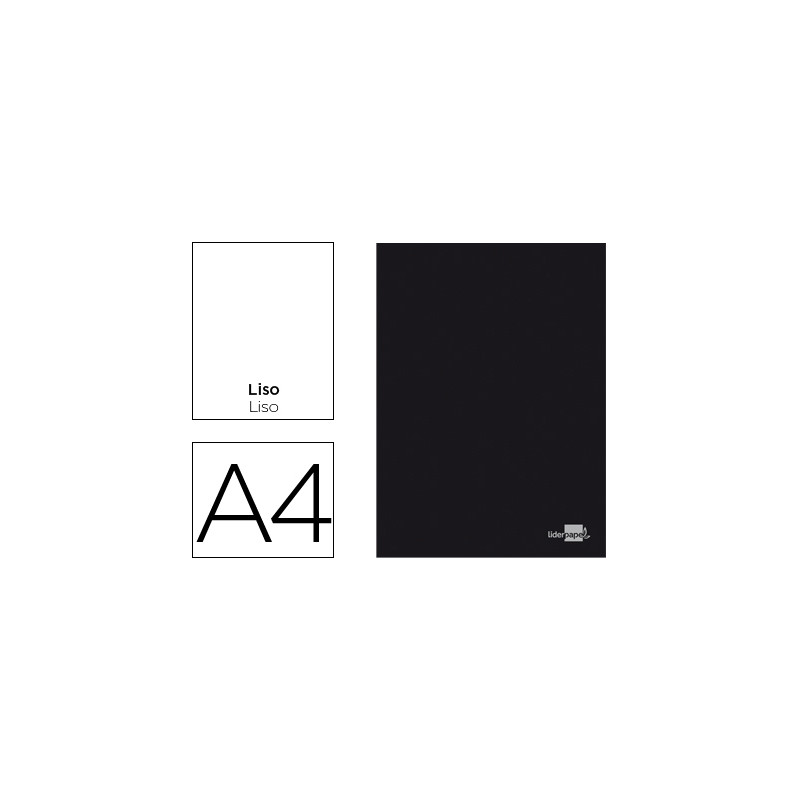 Libreta liderpapel tapa negra a4 80 hojas 60gr liso con doble margen