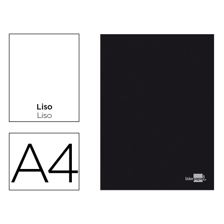 Libreta liderpapel tapa negra a4 80 hojas 60g/m2 liso sin margen