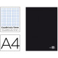 Libreta liderpapel tapa negra a4 80 hojas 60gr cuadro 5mm con doble margen