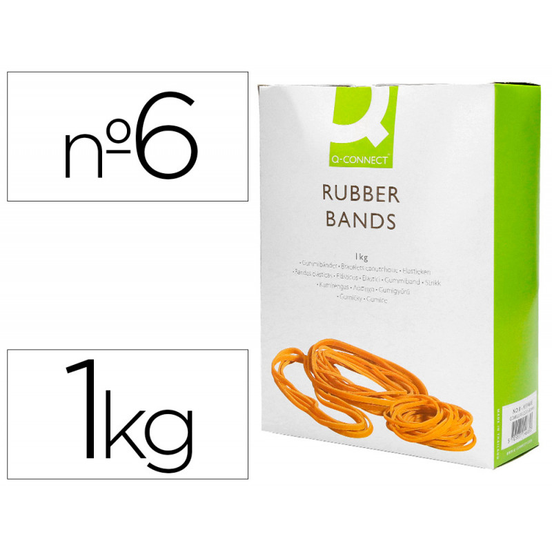 Gomillas elasticas q-connect 1000 gr numero 6 60 x 2 mm