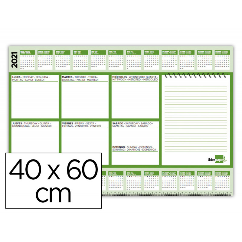 Planning sobremesa semanal liderpapel 40x60 cm 80 gr 60 hojas 2026-2027