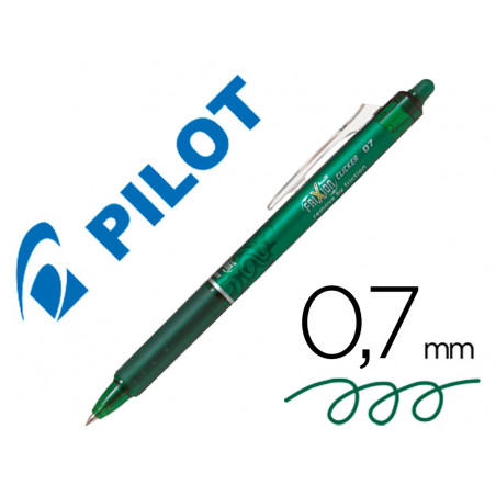 Boligrafo pilot frixion clicker borrable 0,7 mm color verde