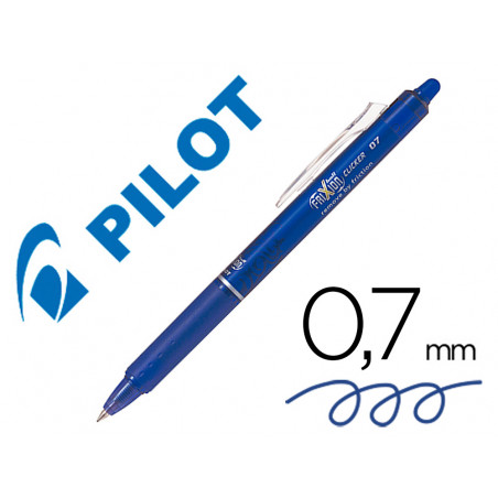 Boligrafo pilot frixion clicker borrable 0,7 mm color azul