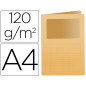 Subcarpeta cartulina q-connect din a4 naranja con ventana transparente 120 g/m2