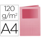 Subcarpeta cartulina q-connect din a4 rosa con ventana transparente 120 g/m2