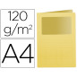 Subcarpeta cartulina q-connect din a4 amarilla con ventana transparente 120 g/m2