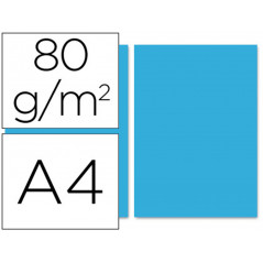Papel color liderpapel a4 80g/m2 azul turquesa paquete de 100