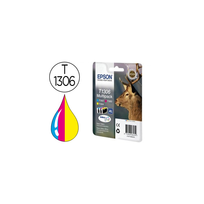 Ink-jet epson stylus sx525wd/620fw office b42wd/bx320fw/525wd t1306 pack tricolor