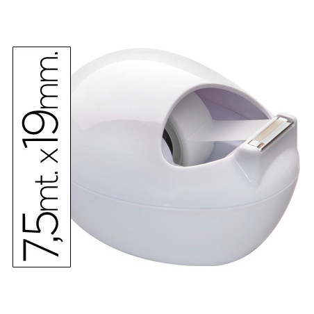 Portarrollo sobremesa scotch color blanco c-36 karim de 7,5 mt x 19 mm incluye rollo de cinta magic