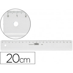 Regla m+r 20 cm plastico transparente