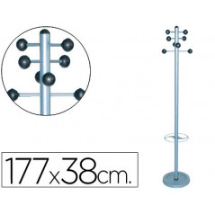 Perchero metalico 626 con paraguero -pie 8 colgadores 1,77x38 cm