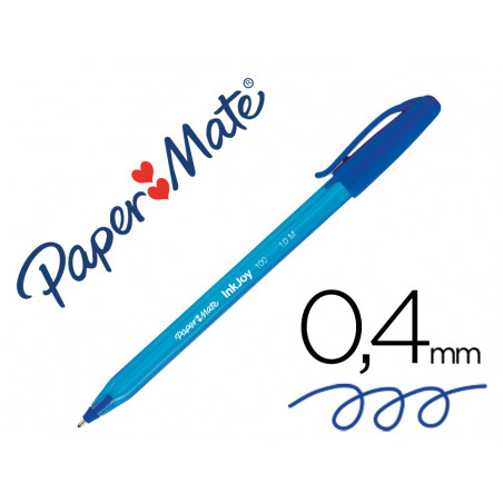 Boligrafo paper mate inkjoy 100 punta media trazo 1mm azul