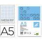 Recambio liderpapel a5 120 hojas 75gr cuadro 5mm sin ma rgen 6 taladros bandas de 5 colores