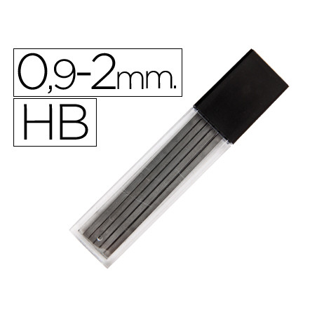 Minas liderpapel grafito rectangulares 2x0,9 mm hb tubo de 12 minas