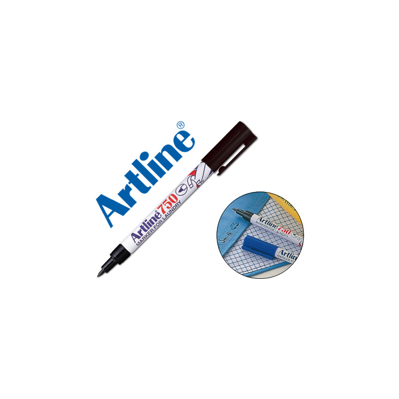 Rotulador artline marcador permanente lavable para textilek-750 negro punta redonda 0,7 mm en blister